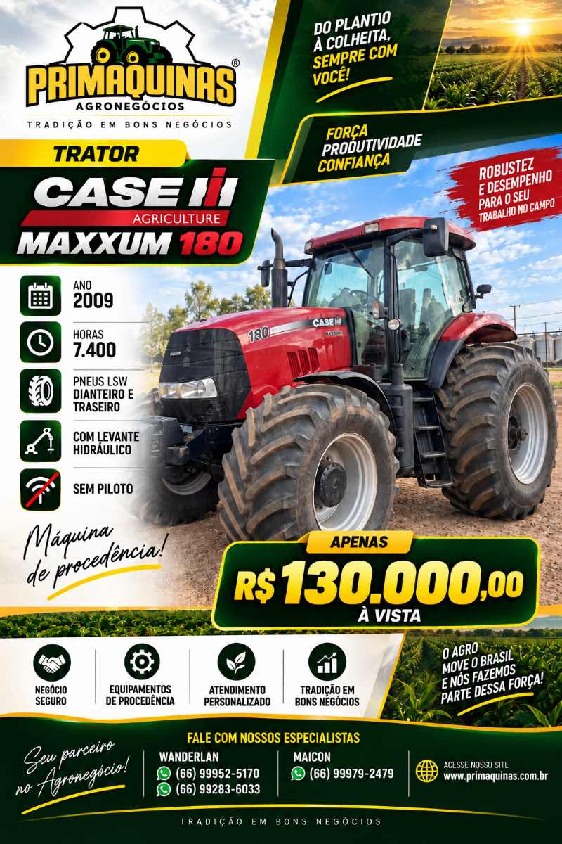 Trator agrícola Case Maxxum 180 2009