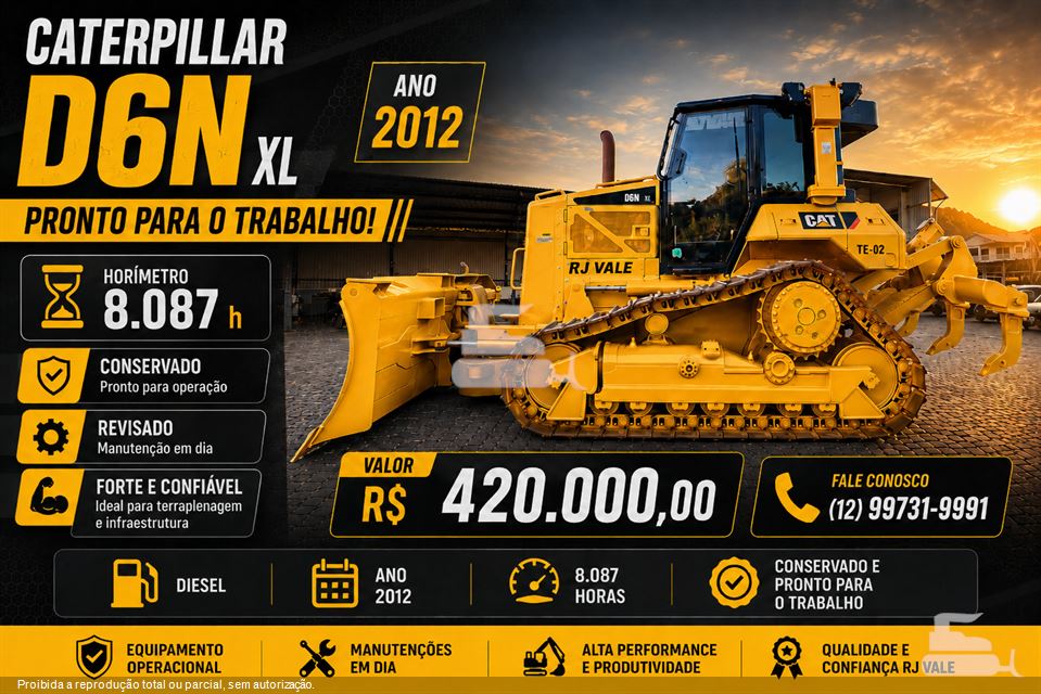 Trator de esteira Caterpillar D6N 2012