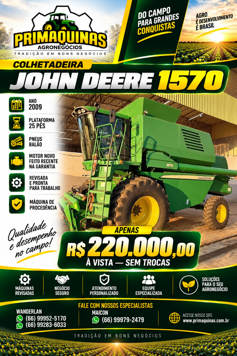 Colheitadeira John Deere 1570 2009