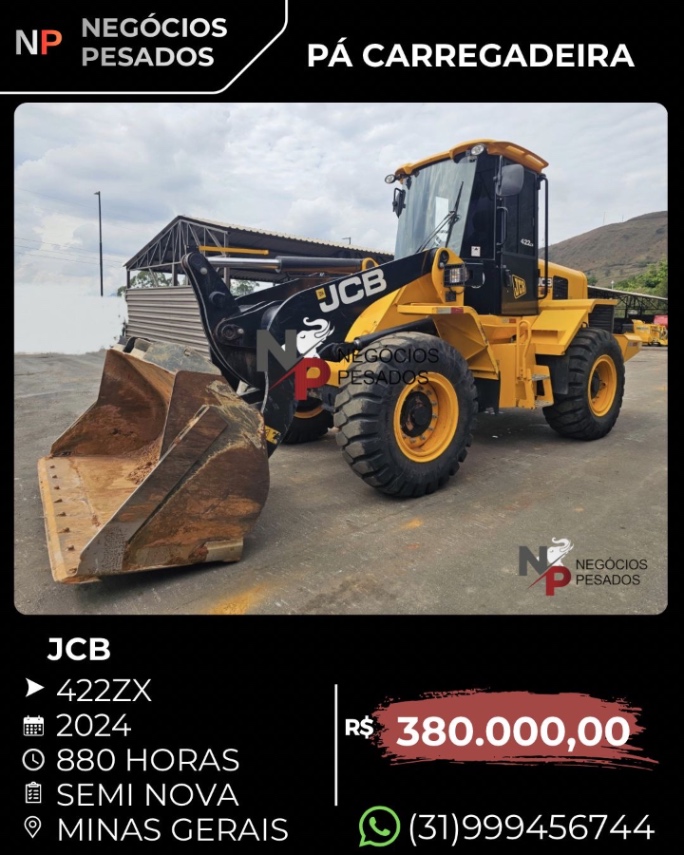 Pá Carregadeira JCB 422ZX 2024 - Maquinalista