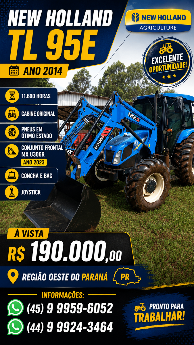 Trator agrícola New Holland TL 95 E 2014