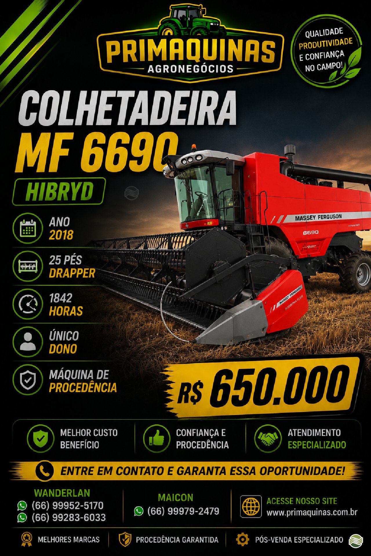 Colheitadeira Massey Ferguson 6690 2019